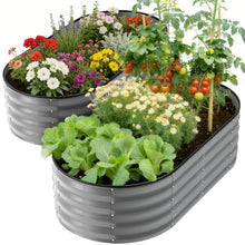 Load image into Gallery viewer, GVDV 2 Pack Raised Garden Bed Outdoor, 4x2x1ft Backyard Oval Metal Planter Box with Easy Assembly, for Gardening Vegetables, Fruits, Flowers - Dark Gray