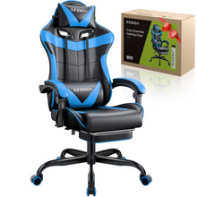 Load image into Gallery viewer, Gaming Chair, Seenda Video Game Chair with Footrest and Lumbar Support, Ergonomic Computer Chair Height Adjustable with Swivel Seat and Headrest