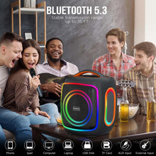 Load image into Gallery viewer, Seenda Karaoke Machine with Bluetooth & 2 Wireless Microphones, IPX5 Waterproof Portable PA System with RGB Lights for Indoor/Outdoor Parties