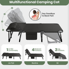 Load image into Gallery viewer, GVDV Portable Folding Camping Cot with Mattress, 29" Wide Multi-Position Folding Chaise Lounge Chair, Oversized Folding Bed Sleep Cot for Outdoor, Home, Office