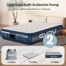 Load image into Gallery viewer, GVDV 16" Queen Air Mattress with Built-in Pump, Raised Inflatable Bed for Home & Guests, Quiet Surface Blow-up Mattress, Portable Air Bed, Colchón Inflable, Supports up to 660 lbs