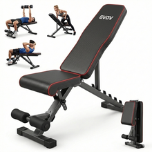 Load image into Gallery viewer, GVDV Adjustable Weight Bench for Full Body Workout, Foldable Bench for Home Gym Strength Training