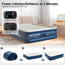 Load image into Gallery viewer, VDV 18" Queen Air Mattress with Built-in Pump, Raised Inflatable Air Bed for Guests & Home, Comfortable Blow-up Mattress, Upgraded 4-Chamber Design, Supports up to 660 lbs