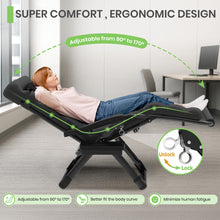 Load image into Gallery viewer, GVDV Oversized Zero Gravity Chair, 33In XXL Lounge Chair 500lbs Capcity with Removable Thick Cushion, Lawn Patio Reclining Chair Upgraded Alloy Lock and Cup Holder, for Indoor Outdoor, Black