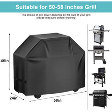 Load image into Gallery viewer, GVDV Grill Cover, 58 inch BBQ Gas Grill Cover for Outdoor Grill, Adjustable Barbecue Cover Waterproof, Rip-Proof, Anti-UV, Fade Resistant