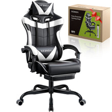Load image into Gallery viewer, Gaming Chair, Seenda Video Game Chair with Footrest and Lumbar Support, Ergonomic Computer Chair Height Adjustable with Swivel Seat and Headrest