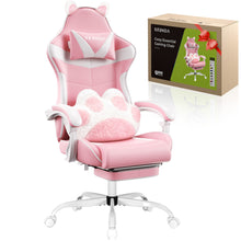 Load image into Gallery viewer, Gaming Chair, Seenda Video Game Chair with Footrest and Lumbar Support, Ergonomic Computer Chair Height Adjustable with Swivel Seat and Headrest