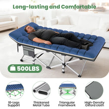 Load image into Gallery viewer, GVDV Folding XXL Camping Cot with 2 Sided Comfort Mattress, 78"x32" Portable Folding Bed for Adults, Extra Wide Sleeping Bed for Camp Office Nap Beach Travel