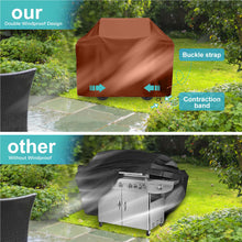 Load image into Gallery viewer, GVDV Grill Cover, 58 inch BBQ Gas Grill Cover for Outdoor Grill, Adjustable Barbecue Cover Waterproof, Rip-Proof, Anti-UV, Fade Resistant(Brown)