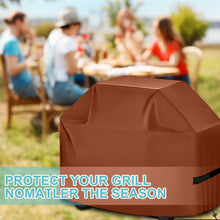 Load image into Gallery viewer, GVDV Grill Cover, 58 inch BBQ Gas Grill Cover for Outdoor Grill, Adjustable Barbecue Cover Waterproof, Rip-Proof, Anti-UV, Fade Resistant(Brown)