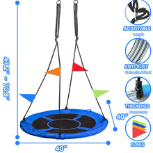 Load image into Gallery viewer, GVDV 40" Saucer Swing 750Lb Capacity, Waterproof Oxford Tree Swing for Kids, Outdoor Swing Use in Backyard or Playground (Blue)