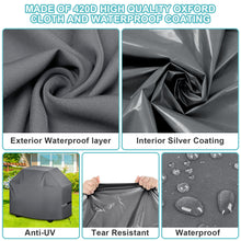 Load image into Gallery viewer, GVDV Grill Cover, 58 inch BBQ Gas Grill Cover for Outdoor Grill, Adjustable Barbecue Cover Waterproof, Rip-Proof, Anti-UV, Fade Resistant(Gray)