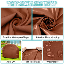 Load image into Gallery viewer, GVDV Grill Cover, 58 inch BBQ Gas Grill Cover for Outdoor Grill, Adjustable Barbecue Cover Waterproof, Rip-Proof, Anti-UV, Fade Resistant(Brown)