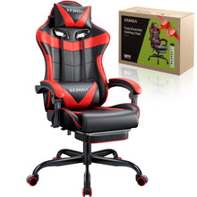 Load image into Gallery viewer, Gaming Chair, Seenda Video Game Chair with Footrest and Lumbar Support, Ergonomic Computer Chair Height Adjustable with Swivel Seat and Headrest
