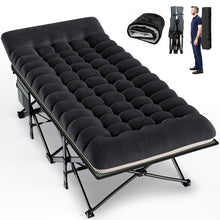 Load image into Gallery viewer, GVDV Folding XXL Camping Cot with 2 Sided Comfort Mattress, 78"x32" Portable Folding Bed for Adults, Extra Wide Sleeping Bed for Camp Office Nap Beach Travel
