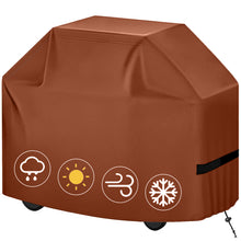 Load image into Gallery viewer, GVDV Grill Cover, 58 inch BBQ Gas Grill Cover for Outdoor Grill, Adjustable Barbecue Cover Waterproof, Rip-Proof, Anti-UV, Fade Resistant(Brown)
