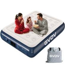 Load image into Gallery viewer, GVDV 16" Queen Air Mattress with Built-in Pump, Raised Inflatable Bed for Home &amp; Guests, Quiet Surface Blow-up Mattress, Portable Air Bed, Colchón Inflable, Supports up to 660 lbs
