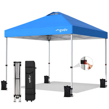 Load image into Gallery viewer, GVDV Canopy Tent, 10x10 Pop up Canopy Outdoor Shade with Wheeled Bag, Easy up Sun Shelter with Vents, Blue
