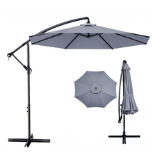 Load image into Gallery viewer, GVDV 10ft Outdoor Umbrella, Windproof and UV Protection Patio Umbrella with Cross Base,Easy Tilt and Crank for Deck,Grey
