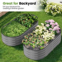 Load image into Gallery viewer, GVDV 2 Pack Raised Garden Bed Outdoor, 4x2x1ft Backyard Oval Metal Planter Box with Easy Assembly, for Gardening Vegetables, Fruits, Flowers - Dark Gray
