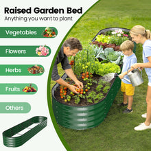 Load image into Gallery viewer, GVDV Raised Garden Bed Outdoor, 8x2x1ft Backyard Large Metal Raised Bed with Garden Trelli &amp; Plant Markers, Planter Raised Garden Bed for Vegetables, Flower, Herbs - Green
