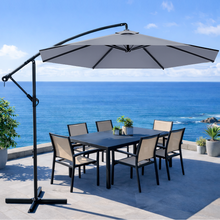 Load image into Gallery viewer, GVDV 10ft Outdoor Umbrella, Windproof and UV Protection Patio Umbrella with Cross Base,Easy Tilt and Crank for Deck,Grey

