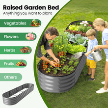 Load image into Gallery viewer, GVDV Raised Garden Bed Outdoor, 8x2x1ft Backyard Large Metal Raised Bed with Garden Trelli &amp; Plant Markers, Planter Raised Garden Bed for Vegetables, Flower, Herbs - Dark Gray

