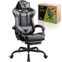 Load image into Gallery viewer, Gaming Chair, Seenda Video Game Chair with Footrest and Lumbar Support, Ergonomic Computer Chair Height Adjustable with Swivel Seat and Headrest

