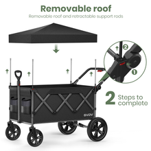 Load image into Gallery viewer, GVDV Wagon Stroller for Kids, 3-in-1 Collapsible Double Stroller Wagon for Toddlers with Removable Canopy, 5-Point Harness, Pull &amp; Push Handle and All-Terrain Beach Wheels, Black
