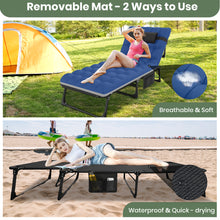 Load image into Gallery viewer, GVDV Portable Folding Camping Cot with Mattress, 29" Wide Multi-Position Folding Chaise Lounge Chair, Oversized Folding Bed Sleep Cot for Outdoor, Home, Office
