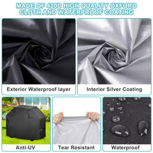 Load image into Gallery viewer, GVDV Grill Cover, 58 inch BBQ Gas Grill Cover for Outdoor Grill, Adjustable Barbecue Cover Waterproof, Rip-Proof, Anti-UV, Fade Resistant
