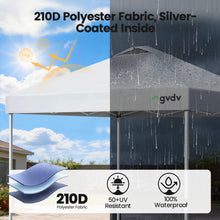 Load image into Gallery viewer, GVDV 10x10 Pop up Commercial Canopy Tent, Waterproof &amp; Portable Outdoor Shade with Air Vent, Wheeled Bag, White
