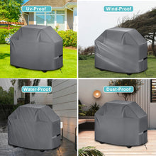 Load image into Gallery viewer, GVDV Grill Cover, 58 inch BBQ Gas Grill Cover for Outdoor Grill, Adjustable Barbecue Cover Waterproof, Rip-Proof, Anti-UV, Fade Resistant(Gray)

