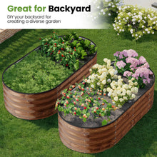 Load image into Gallery viewer, GVDV 2 Pack Raised Garden Bed Outdoor, 4x2x1ft Backyard Oval Metal Planter Box with Easy Assembly, for Gardening Vegetables, Fruits, Flowers - Brown
