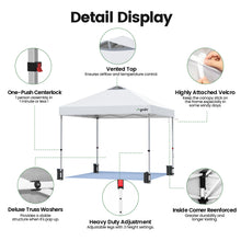 Load image into Gallery viewer, GVDV 10x10 Pop up Commercial Canopy Tent, Waterproof &amp; Portable Outdoor Shade with Air Vent, Wheeled Bag, White
