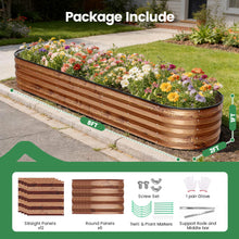 Load image into Gallery viewer, GVDV Raised Garden Bed Outdoor, 8x2x1ft Backyard Large Metal Raised Bed with Garden Trelli &amp; Plant Markers, Planter Raised Garden Boxes for Vegetables, Flower, Herbs - Brown
