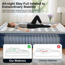 Load image into Gallery viewer, VDV 18" Queen Air Mattress with Built-in Pump, Raised Inflatable Air Bed for Guests &amp; Home, Comfortable Blow-up Mattress, Upgraded 4-Chamber Design, Supports up to 660 lbs
