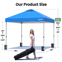 Load image into Gallery viewer, GVDV Canopy Tent, 10x10 Pop up Canopy Outdoor Shade with Wheeled Bag, Easy up Sun Shelter with Vents, Blue

