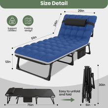 Load image into Gallery viewer, GVDV Portable Folding Camping Cot with Mattress, 29" Wide Multi-Position Folding Chaise Lounge Chair, Oversized Folding Bed Sleep Cot for Outdoor, Home, Office

