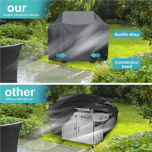 Load image into Gallery viewer, GVDV Grill Cover, 58 inch BBQ Gas Grill Cover for Outdoor Grill, Adjustable Barbecue Cover Waterproof, Rip-Proof, Anti-UV, Fade Resistant(Gray)
