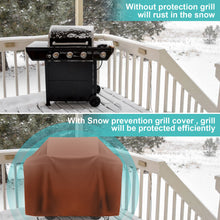 Load image into Gallery viewer, GVDV Grill Cover, 58 inch BBQ Gas Grill Cover for Outdoor Grill, Adjustable Barbecue Cover Waterproof, Rip-Proof, Anti-UV, Fade Resistant(Brown)
