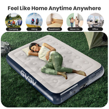 Load image into Gallery viewer, GVDV 16" Queen Air Mattress with Built-in Pump, Raised Inflatable Bed for Home &amp; Guests, Quiet Surface Blow-up Mattress, Portable Air Bed, Colchón Inflable, Supports up to 660 lbs
