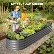 Load image into Gallery viewer, GVDV Raised Garden Bed Outdoor, 8x2x1ft Backyard Large Metal Raised Bed with Garden Trelli &amp; Plant Markers, Planter Raised Garden Bed for Vegetables, Flower, Herbs - Dark Gray
