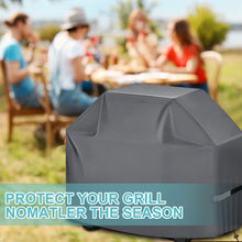 Load image into Gallery viewer, GVDV Grill Cover, 58 inch BBQ Gas Grill Cover for Outdoor Grill, Adjustable Barbecue Cover Waterproof, Rip-Proof, Anti-UV, Fade Resistant(Gray)

