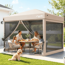 Load image into Gallery viewer, GVDV 10x10ft Easy Pop-Up Canopy, Outdoor Screen Tent with Mosquito Netting, 2 Zipper Doors, and Carry Bag for Yard Camping Picnic Party Events, Blue
