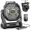 GVDV Camping Fan with LED Lantern, 20000mAh Portable Battery Operated Outdoor Fan, Personal Rechargeable Desk Fan for Travel, Hiking, Fishing, Picnic, green