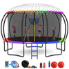 GVDV 16' Outdoor Recreational Trampoline, Backyard Pumpkin Trampoline for Kids & Adults, multi-color