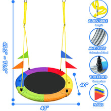 Load image into Gallery viewer, GVDV 40" Saucer Swing 750Lb Capacity, Waterproof Oxford Tree Swing for Kids Gift, Indoor and Outdoor Use in Backyard or Playground
