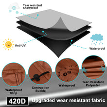 Load image into Gallery viewer, GVDV Grill Cover, 58 inch BBQ Gas Grill Cover for Outdoor Grill, Adjustable Barbecue Cover Waterproof, Rip-Proof, Anti-UV, Fade Resistant(Brown)
